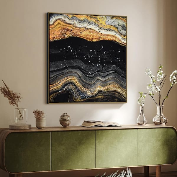 Wall Art: High Gloss Stratified Gold Pattern, Acrylic Shards