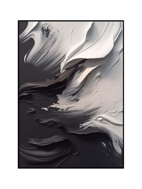 Wall Art High Relief Impasto Texture Dramatic Monochromatic Canvas