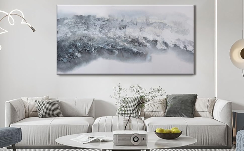 Wall Art Horizontal Abstract Canvas with Textured Appearance