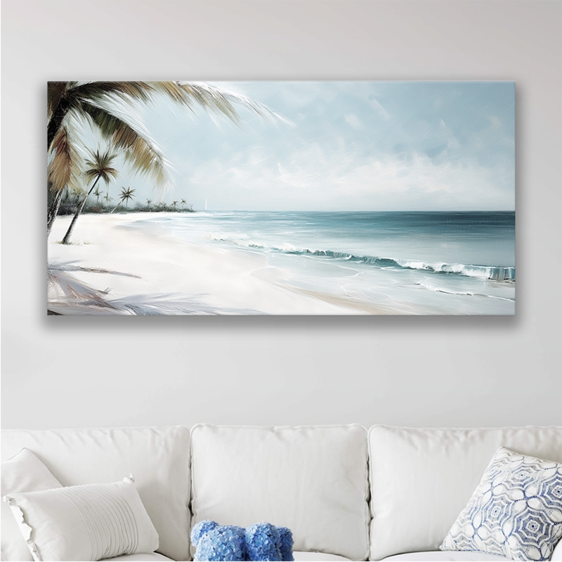 Wall Art Horizontal Beach Landscape Painterly Texture Canvas