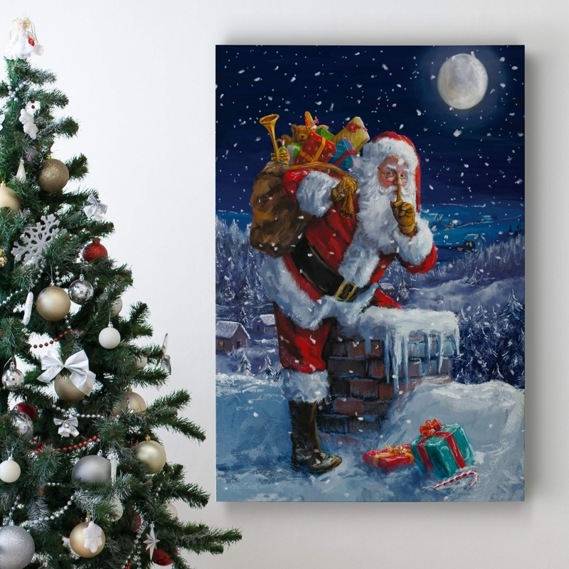 Wall Art, Illustrative Painting, Gallery Wrapped, Santa Claus Canvas