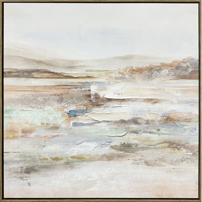Wall Art: Impasto Technique, Muted Palette, Abstract Landscape