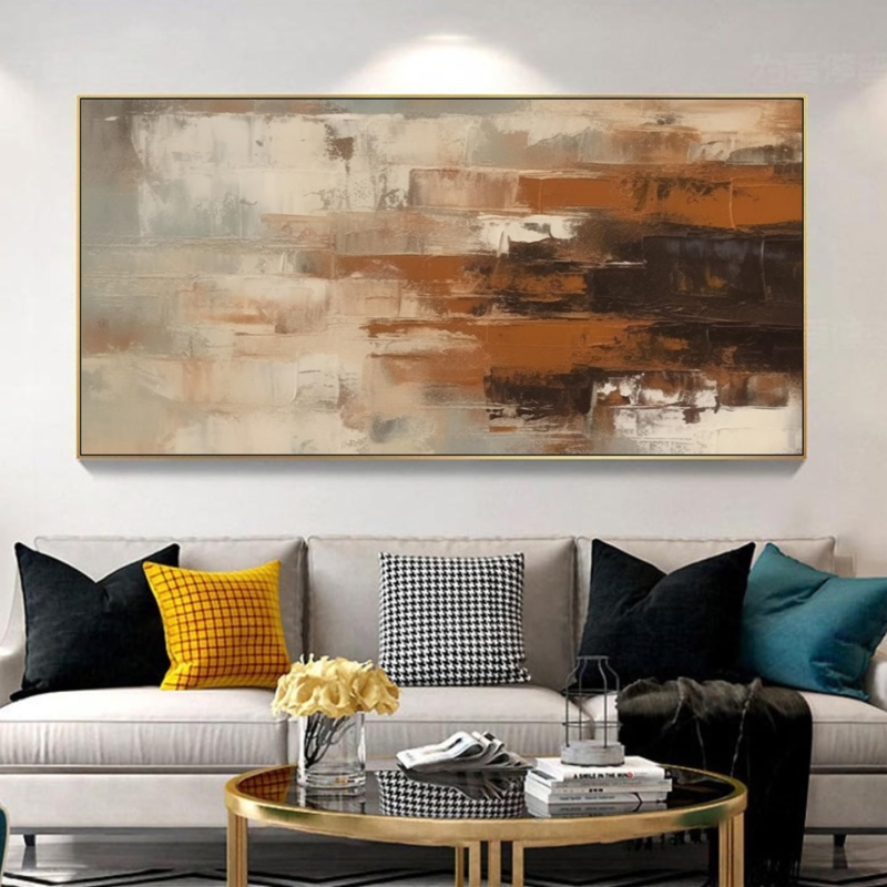 Wall Art Impasto Texture in Earthy Brown and Gold Tones