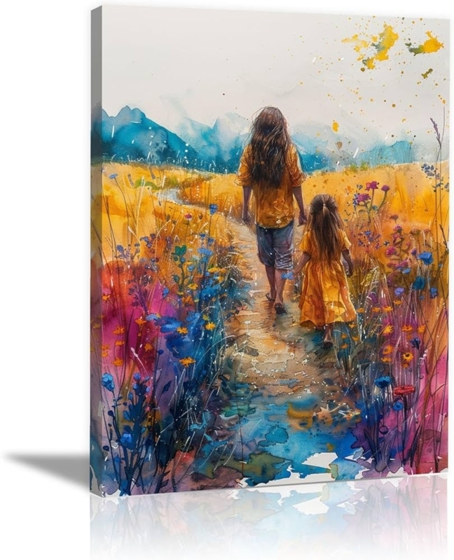 Wall Art Impressionist Style Vibrant Palette Watercolor Texture Floral