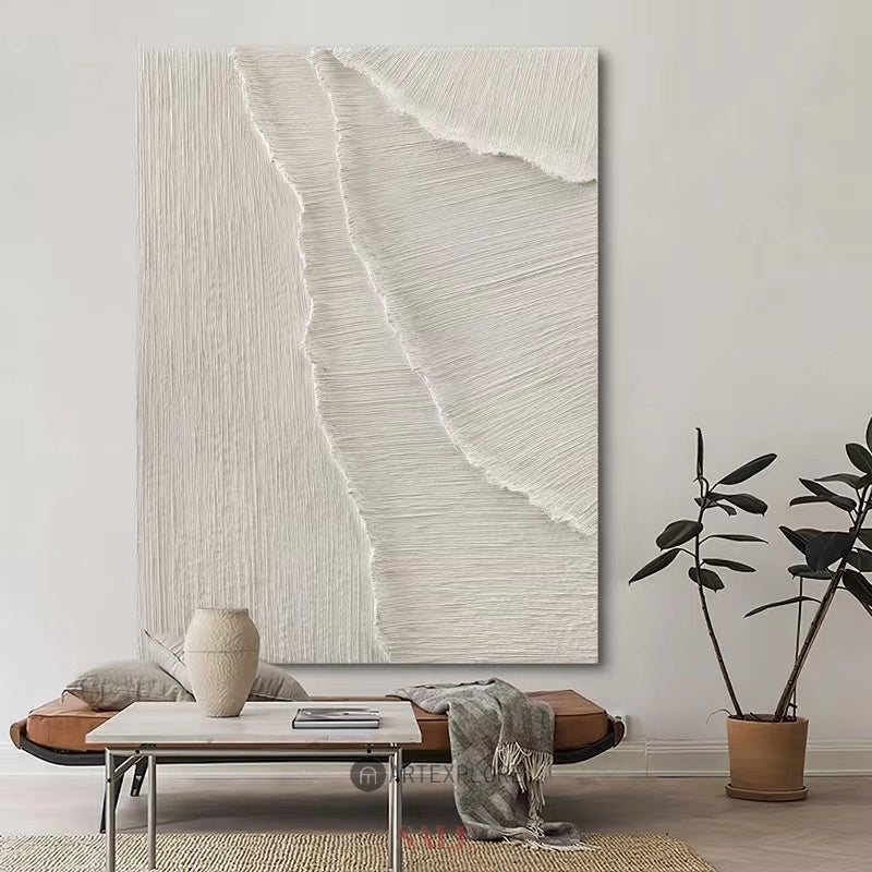 Wall Art: Jagged Impasto Edges, Sculptural Surface, Vertical, Large 3D Textured Art