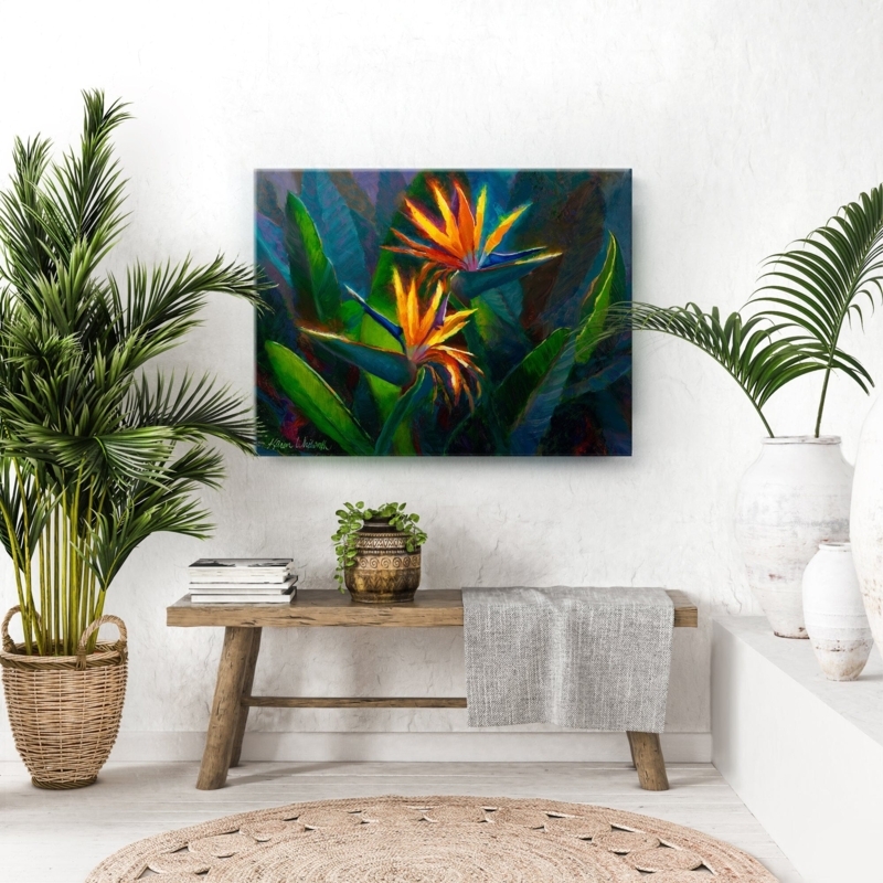 Wall Art Large Canvas Bird Of Paradise Painting Vibrant Boho Print