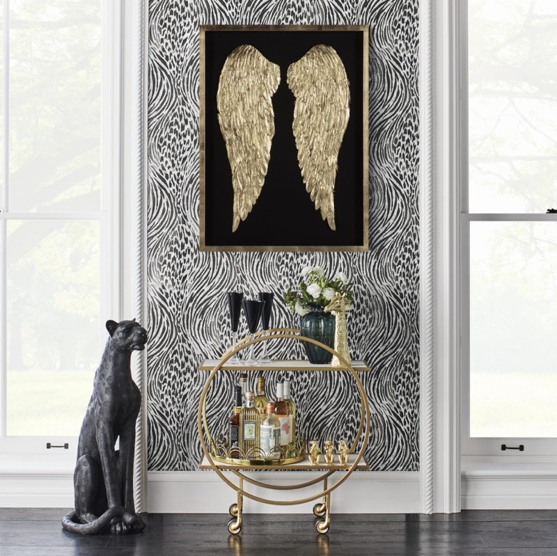 Wall Art Large Gold Gilded Wings Glam Maximalist Decor