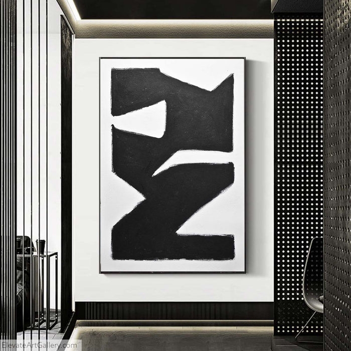 Wall Art: Large Scale Abstract Geometric High Contrast Monochromatic.