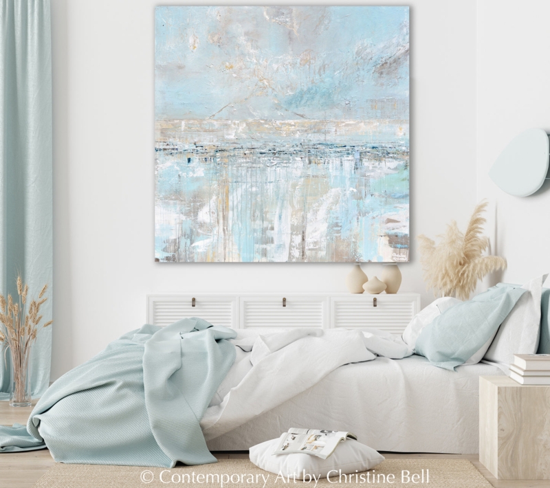 Wall Art Large Scale Coastal Color Palette Square Format Abstract