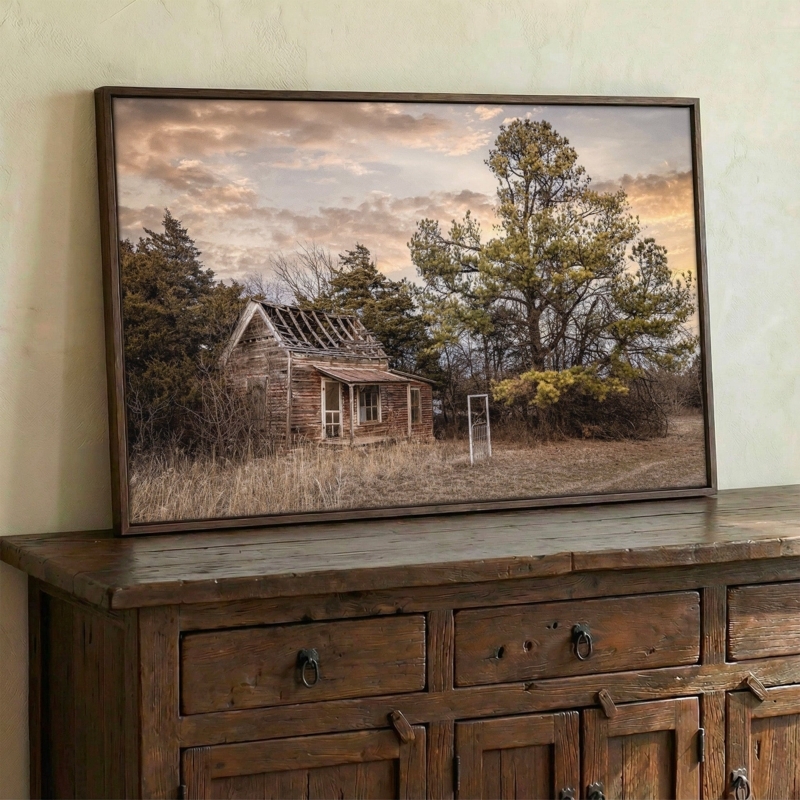 Wall Art Large Scale Rustic Farmhouse Landscape Framed Photography Print