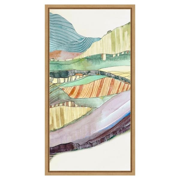 Wall Art: Layered Abstract Landscape Vertical Framed Canvas Print