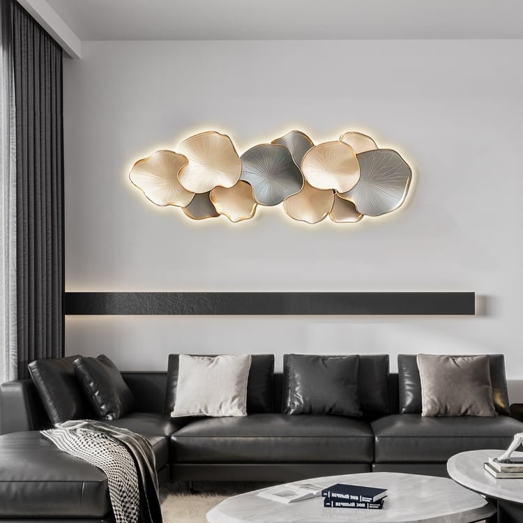 Wall Art LED Backlit Sculptural Metal Modern Living Room Decor