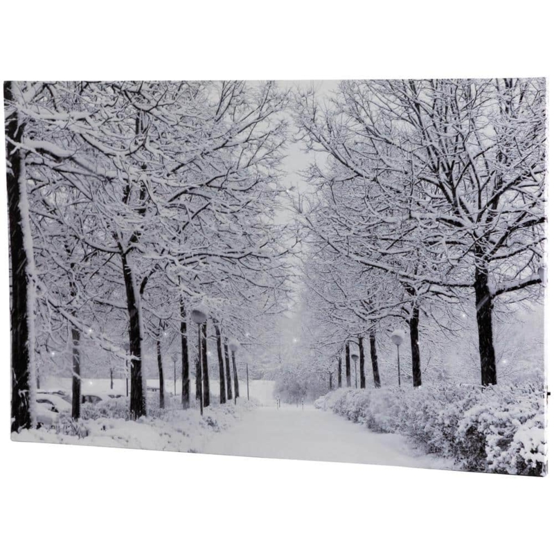 Wall Art: Lighted Winter Landscape Wall Art, Fiber Optic Lights
