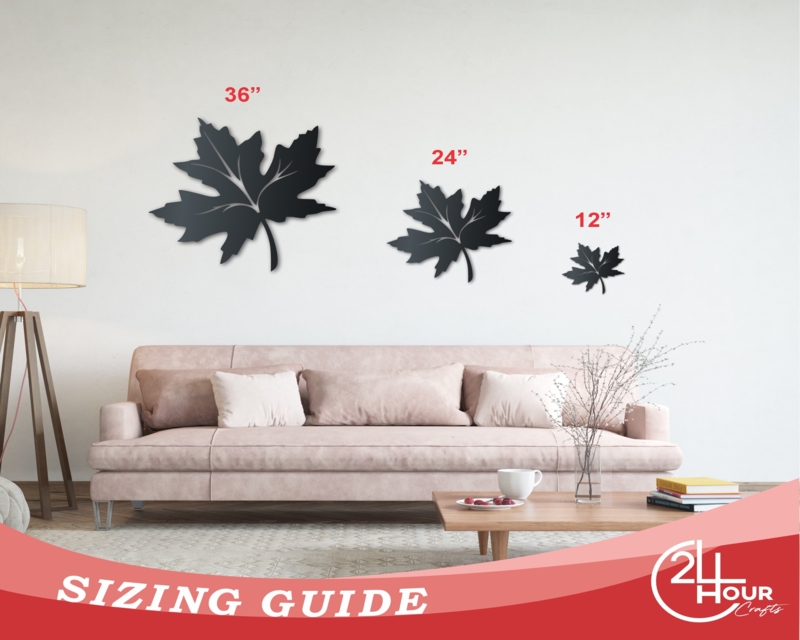 Wall Art Metal Maple Leaf Shape Silhouettes Nature Theme Scandi Decor