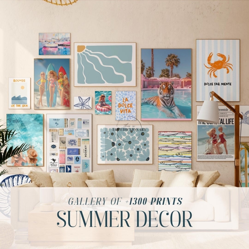 Wall Art Mixed Media Collection Eclectic Blue and Orange
