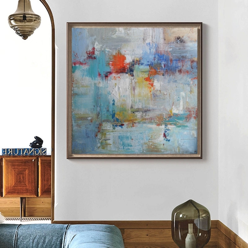 Wall Art Modern Abstract Square Canvas Bold Color Blocking