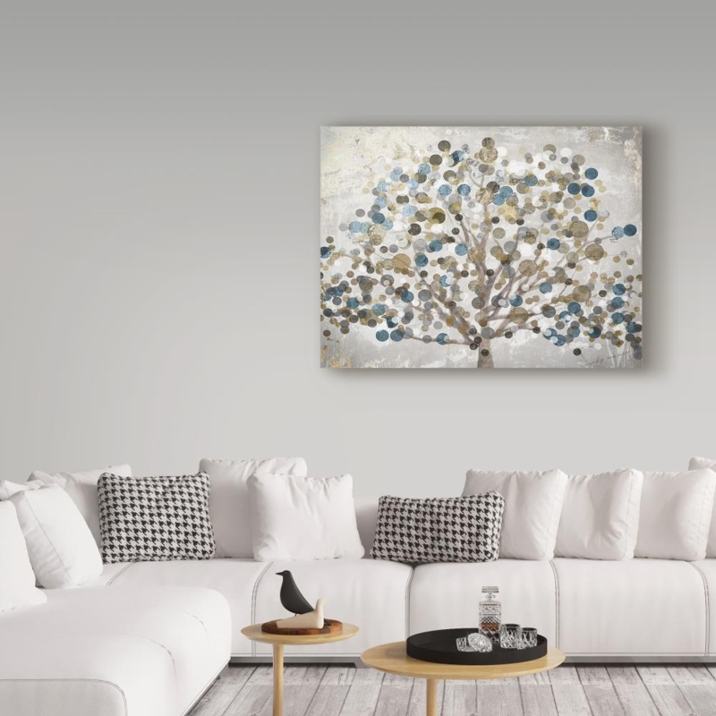 Wall Art Modern Dotted Tree Motif Canvas Oversized Scale