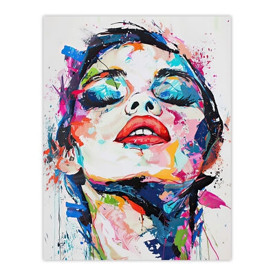 Wall Art: Modern Pop Art Portrait Print featuring Vibrant Paint Splatters