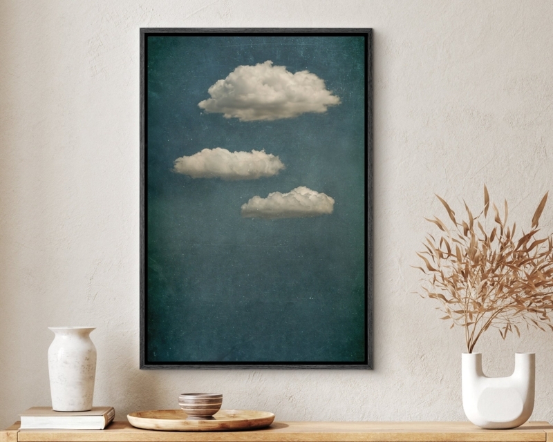 Wall Art Moody Sky Theme Vintage Inspired Thin Black Frame Decor