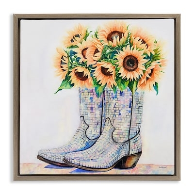 Wall Art Mosaic Boots Sunflower Bouquet Disco Western Theme Glam