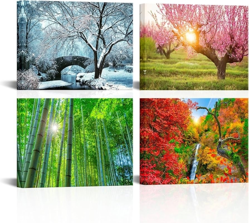 Wall Art Multi Panel Sunburst Flare Landscape Nature Scene Canvas Set