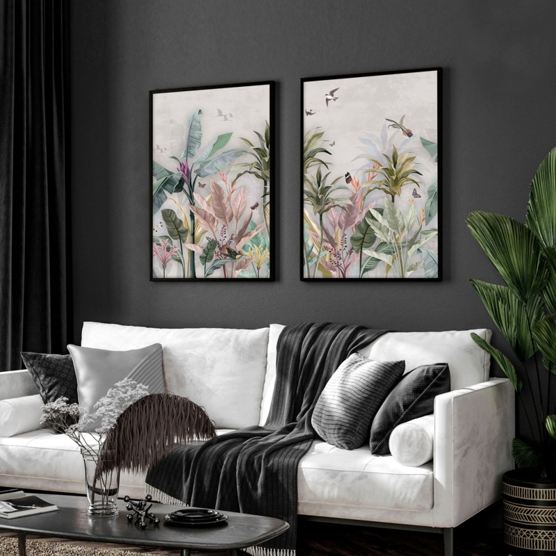 Wall Art: Muted Botanical Prints Set of Two for Moody Interiors (68)