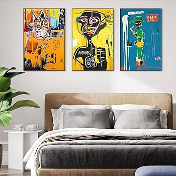 Wall Art Neo-Expressionist Figures Three-Piece Set Vibrant Palette Bold