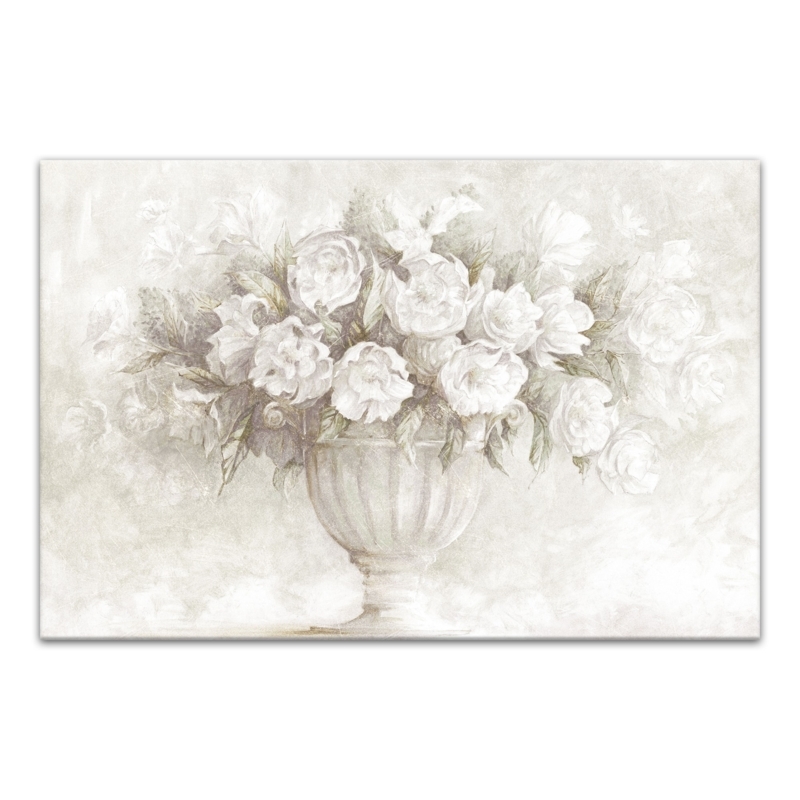 Wall Art: Neutral Still Life Canvas Print with Classic Urn Silhouette