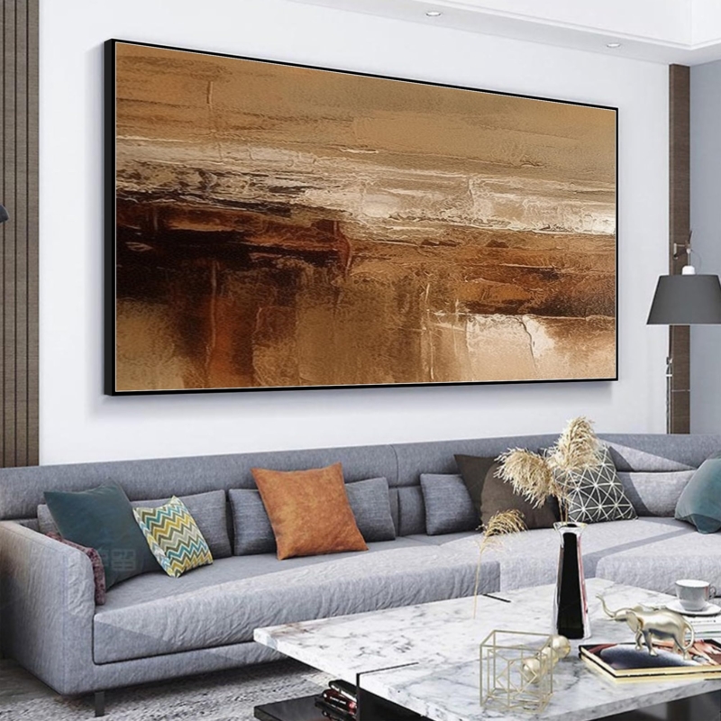 Wall Art: Oversized Abstract Canvas Living Room Decor with Textured Surface