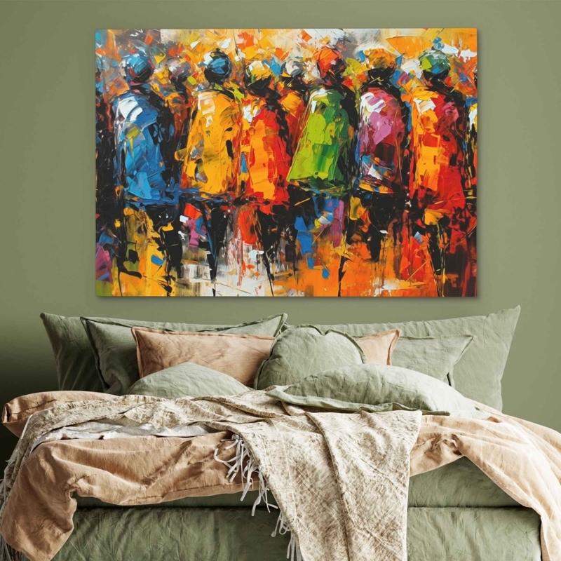 Wall Art Oversized Abstract Canvas Palette Knife Texture Vibrant