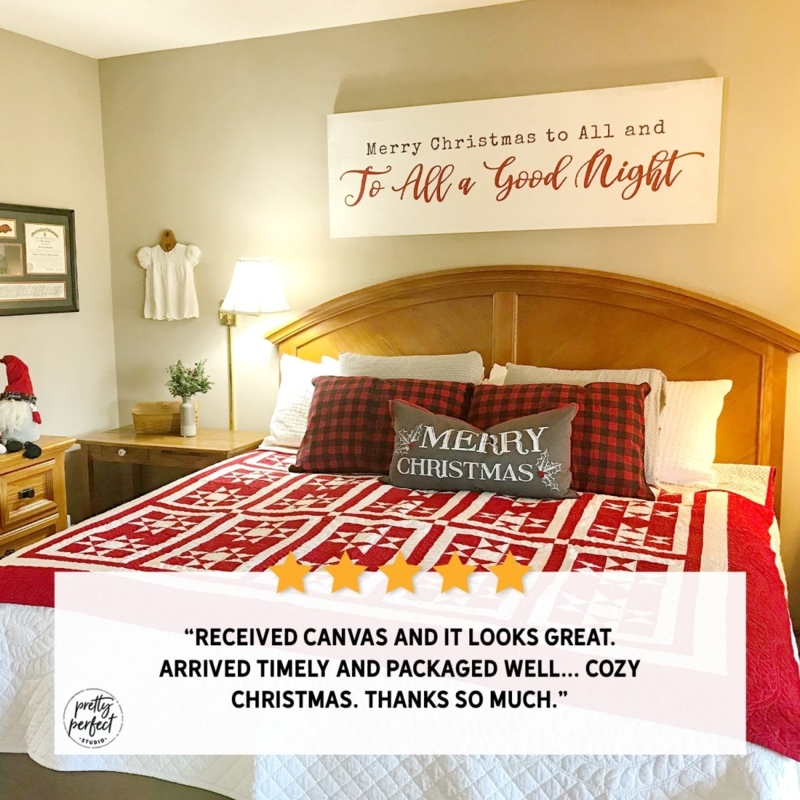 Wall Art Oversized Canvas Christmas Quote Over Bed Farmhouse Decor