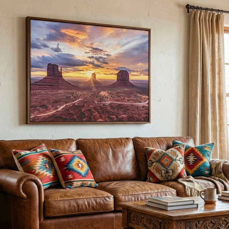 Wall Art Oversized Framed Monument Valley Landscape, Southwest Decor