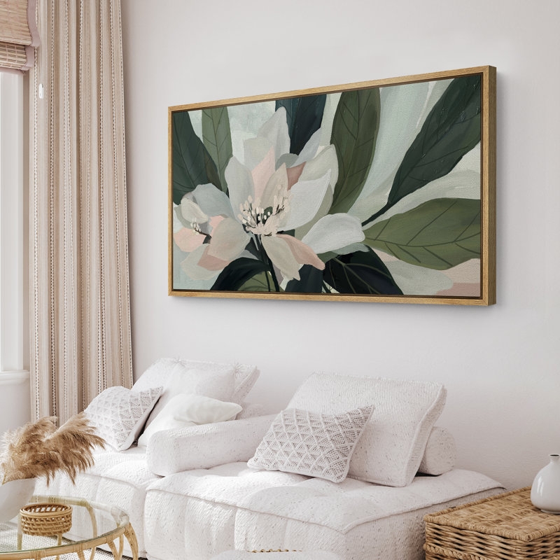 Wall Art Oversized Horizontal Format, Sage Green Botanical.