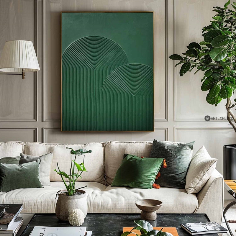 Wall Art Painting: Large Scale with Ribbed Arched Texture, Matte.