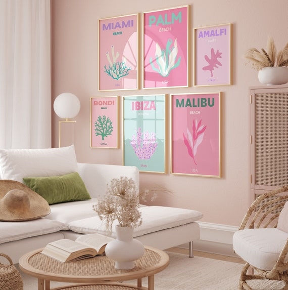 Wall Art Pastel Coastal Theme Travel Themed Wall Art Set
