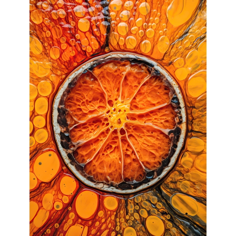 Wall Art Print with Vibrant Cell Fluid Texture and Liquid Style