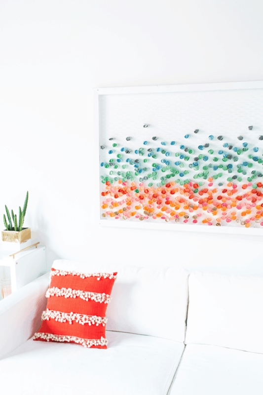 Wall Art: Rainbow Gradient Design, Large Scale 3D Framed