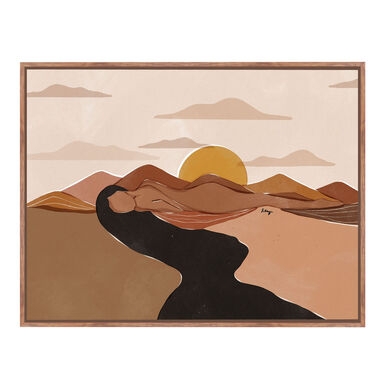 Wall Art Reclining Figure Landscape Warm Earthy Palette Bohemian Desert
