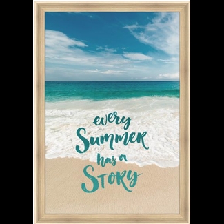 Wall Art Scripted Typography Beach Landscape Wood Frame
