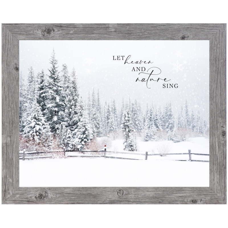 Wall Art: Seasonal Typography Framed Print, Weathered Grey Frame