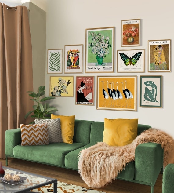 Wall Art Set: 10-Piece Eclectic Gallery Wall, Colorful Maximalist Prints