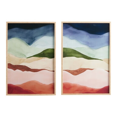 Wall Art Set: Abstract Landscape Prints with Watercolor Layering Effect
