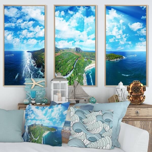 Wall Art Set: Coastal Triptych Featuring Acadian Landscape.