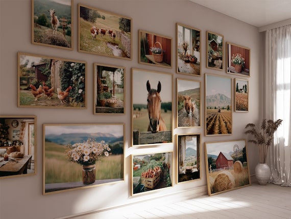 Wall Art Set Cottagecore Farmhouse Gallery Wall Livestock Imagery