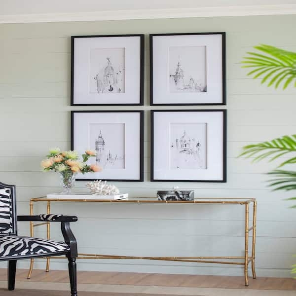 Wall Art Set Four Piece Grid Architectural Sketches