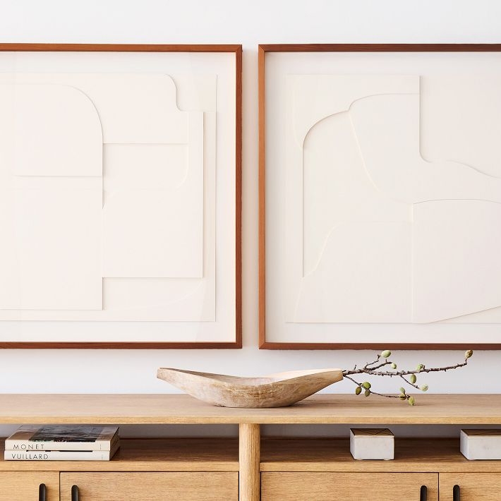 Wall Art Set: Minimalist Layered Paper with Dimensional Relief