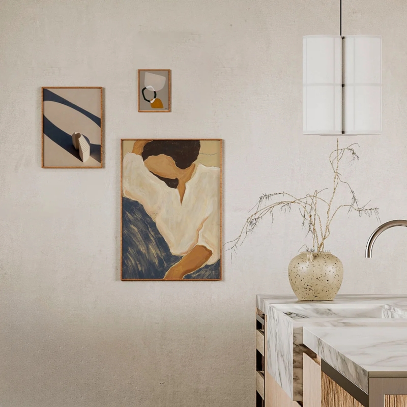 Wall Art Set: Minimalist Mixed-Scale Prints, Asymmetric Layout