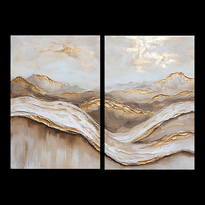Wall Art Set: Modern Earthy Abstract Landscape with Heavy Texture (67)