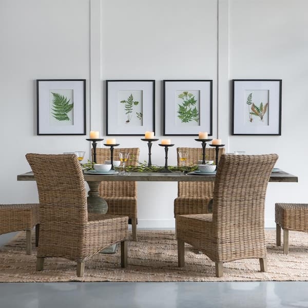 Wall Art Set Of 4 Symmetrical Botanical Fern Prints Framed