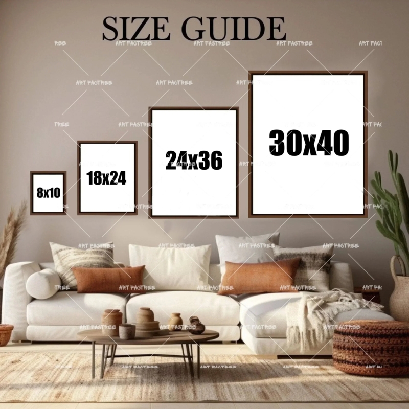 Wall Art Size Guide: Framed Prints for Modern Boho Living Room